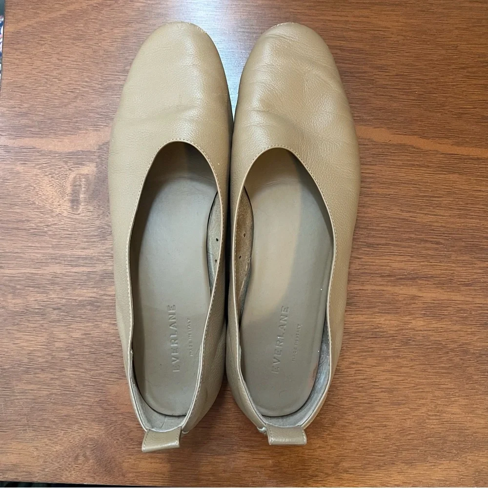 Everlane Tan Leather Ballet Flats
